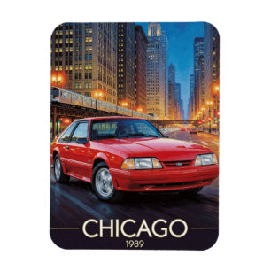 Chicago Achtziger Straßenperformance 1989 Illinois Magnet