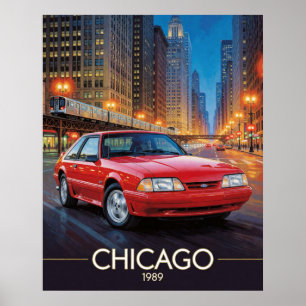 Chicago Achtziger Straßenperformance 1989 Illinois Poster