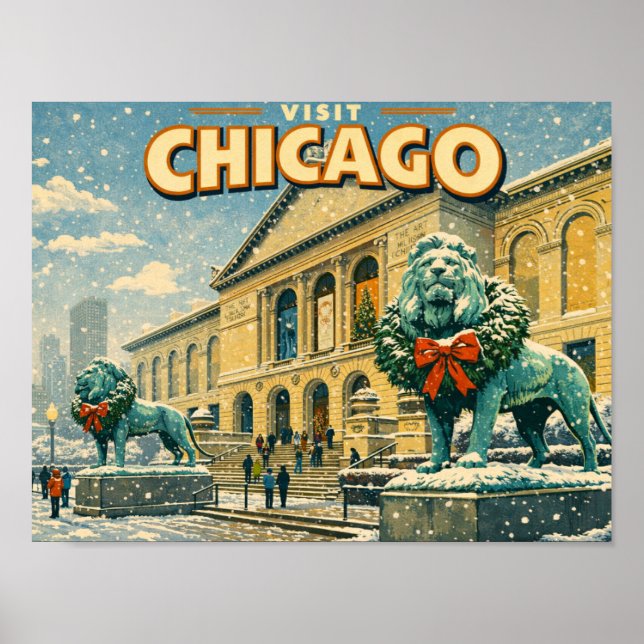Chicago Art Institute in winter poster (Vorne)