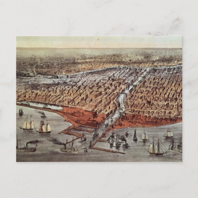Chicago as it was, c.1880 postkarte (Vorderseite)