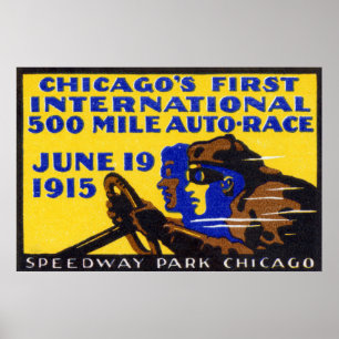 Chicago-Auto-Rennen 1915 Poster