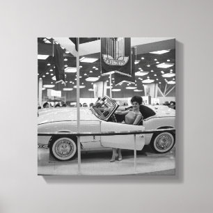 Chicago-Auto-Show-Frauen-Modell 1963 im Leinwanddruck