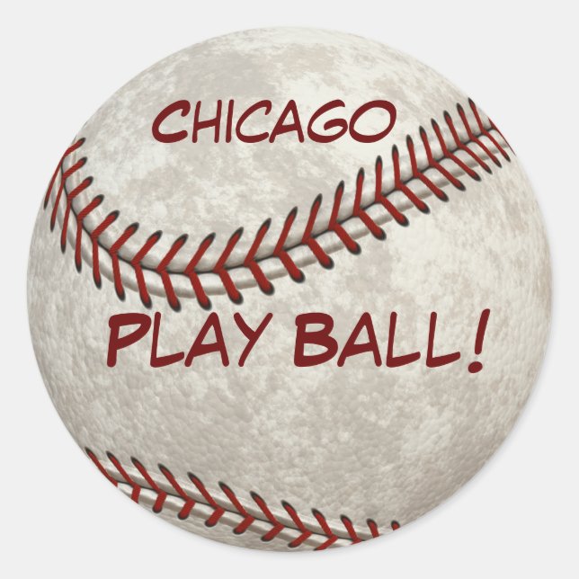 Chicago-Baseball "Spiel-Ball!" Amerikanische Runder Aufkleber (Vorderseite)