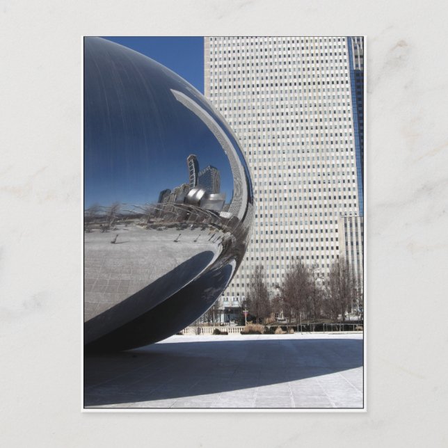 Chicago Bean und Skyscaper Postkarte (Vorderseite)