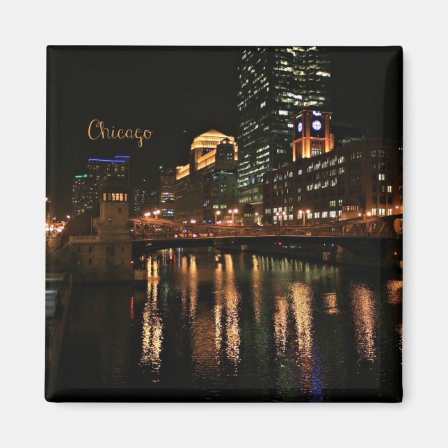 Chicago bei Nacht Magnet (Vorne)