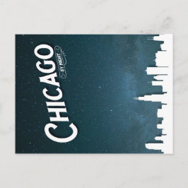 Chicago bei Nacht - Postkarte