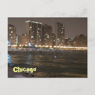 Chicago bei Nacht Postkarte