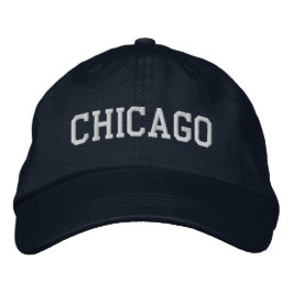 Chicago bestickte anpassbare Cap Navy Blue Baseballkappe