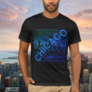 Chicago Black Blue Nom Graphic T-Shirt