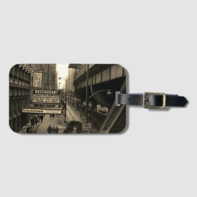 Chicago Blackhawk Restaurant 1960er Jahre Foto Gepäckanhänger (Vorderseite (Horizontal))