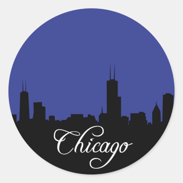 Chicago Blues Runder Aufkleber (Vorderseite)