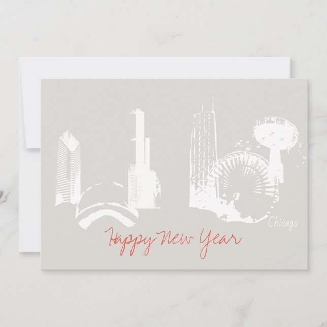 Chicago Bonne année Carte de voeux (Devant)
