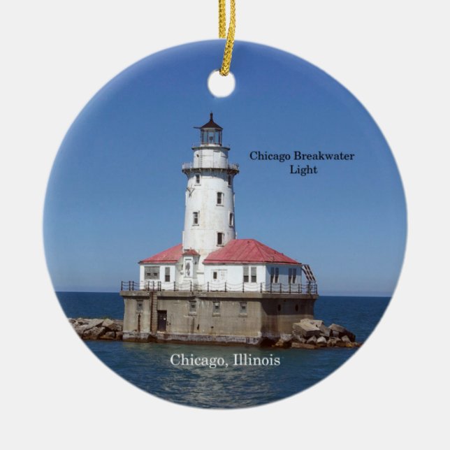 Chicago Breakwater Light Circle Ornament (Vorne)