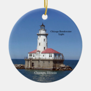 Chicago Breakwater Light Kreisornament Keramik Ornament