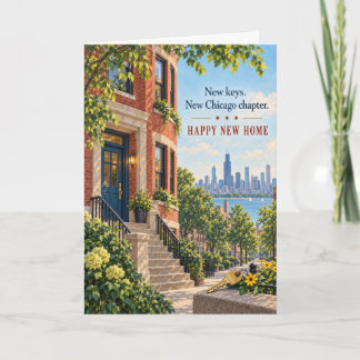 Chicago Brick Home Skyline Neue Schlüssel Neues Ka Karte