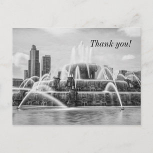 Chicago Buckingham Graustufen Danke Postkarte