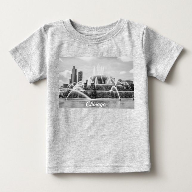 Chicago Buckingham Grayscale Baby T - Shirt (Vorderseite)