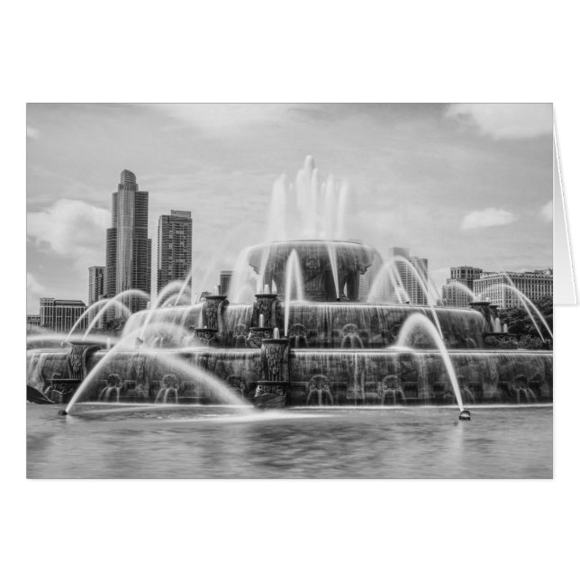 Chicago Buckingham Grayscale Blank Card (Vorderseite (Horizontal))