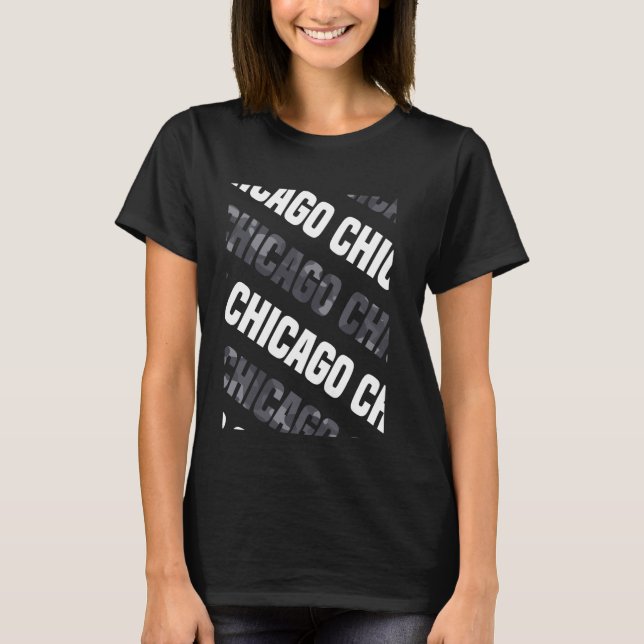 Chicago Camouflage Pattern Gray Camouflage T-Shirt (Vorderseite)