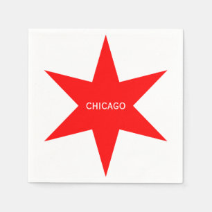 "CHICAGO" - Chicago Flag Red 6-Punkte-Star Serviette