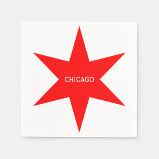 "CHICAGO" - Chicago Flag Red 6-Punkte-Star Serviette