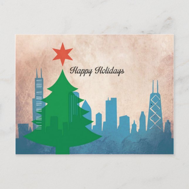 Chicago Christmas Card Feiertagspostkarte (Vorderseite)