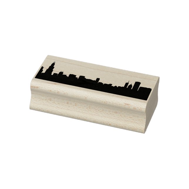 Chicago City Architectural Icons in Silhouette Gummistempel (Stempel)