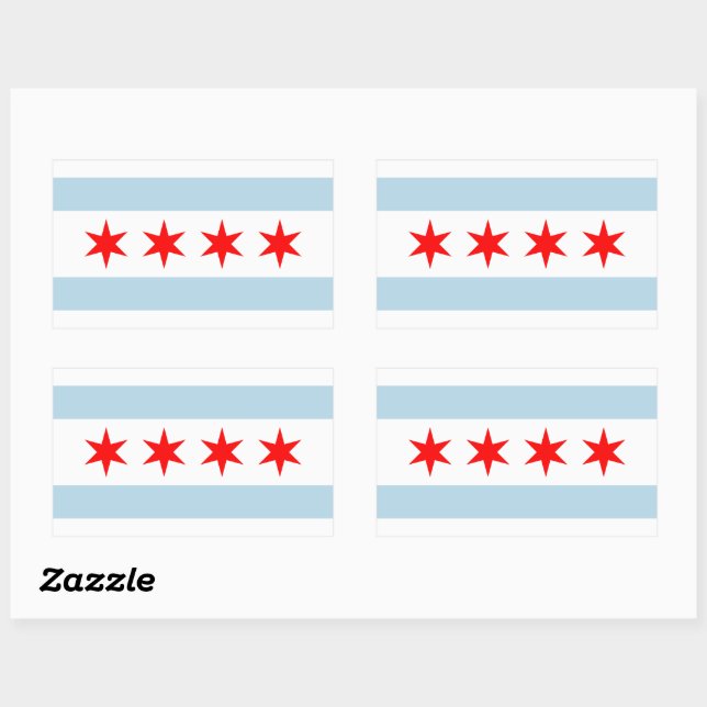 Chicago city flag custom stickers (Blatt)