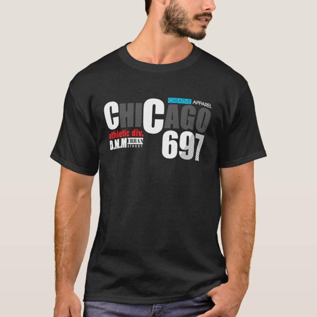 Chicago City Flag Downtown Skyline Chicago 2 T-Shirt (Vorderseite)