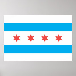 Chicago city flag poster