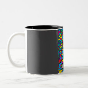 Chicago City Map - Abstrakte Kunstdruckerei Zweifarbige Tasse