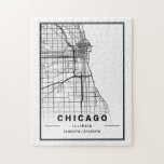 Chicago City Map Modern Minimalist<br><div class="desc">Cool modern minimalist city map art - Chicago,  Illinois</div>
