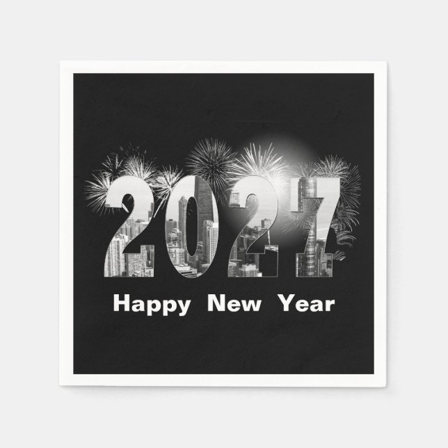 Chicago City New Year 2026 Serviette (Vorderseite)