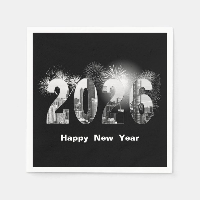 Chicago City New Year 2026 Serviette (Vorderseite)