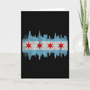 Chicago City Skyline Flagge - Vintage Chicago City Karte