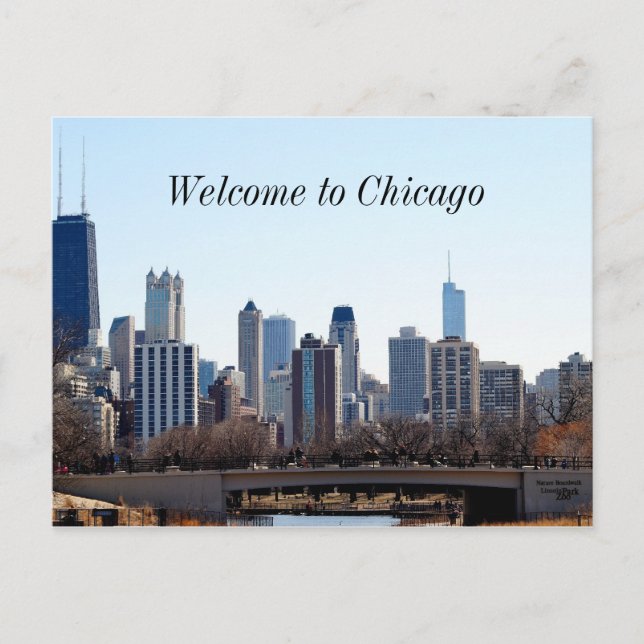 Chicago City Skyline Postkarte (Vorderseite)