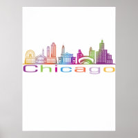 Chicago City Skyline Typografie Hoodie