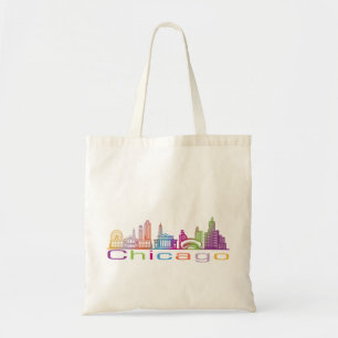 Chicago City Skyline Typografie Hoodie Tragetasche