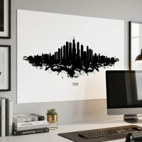 Chicago City Skyline Wasserfarbe Schwarz/Weiß