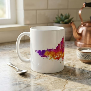 Chicago City Skyline Watercolor auf Weiß Kaffeetasse