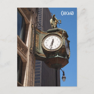 Chicago Clock Postcard Postkarte