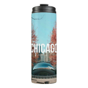 Chicago Cloud Gate Bean Herbst Skyline Reise Thermosbecher