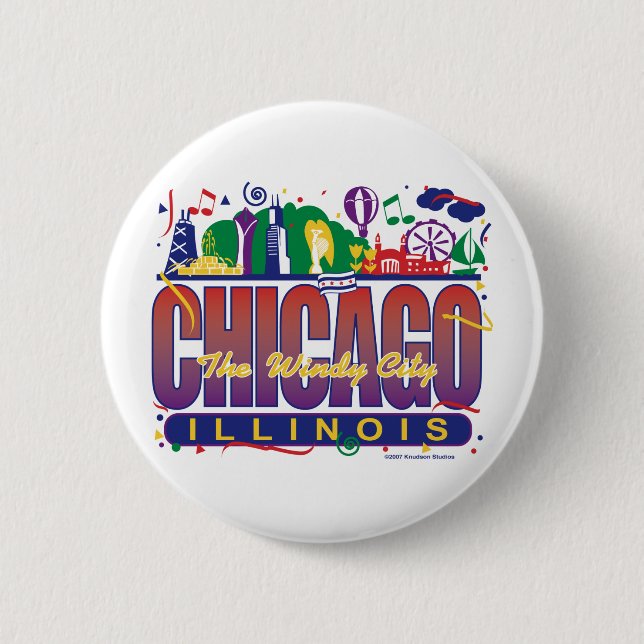 Chicago-Confetti Button (Vorderseite)