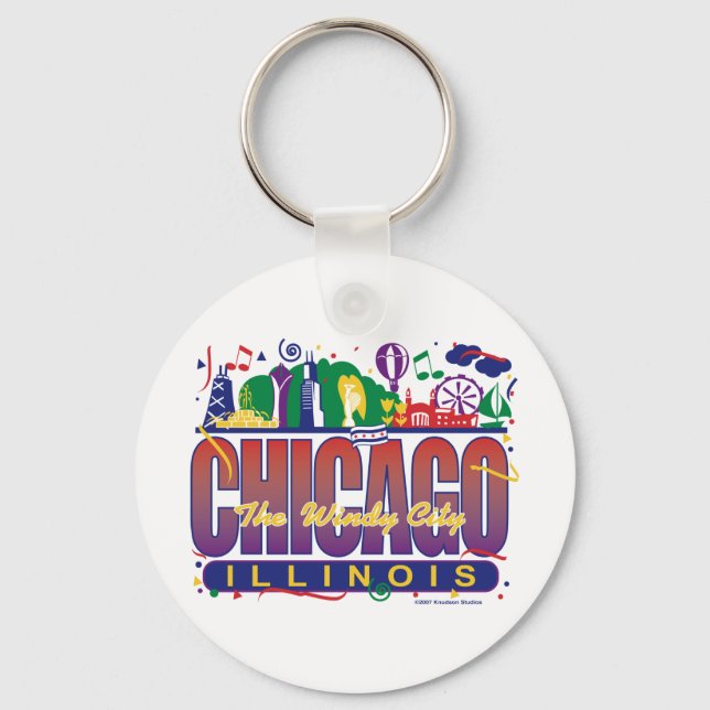 Chicago-Confetti Schlüsselanhänger (Vorderseite)