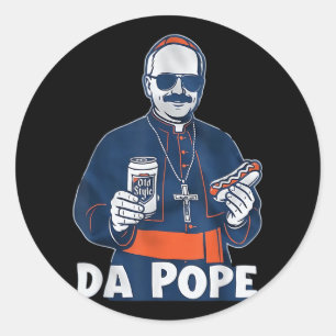 Chicago Da Pope Funny Spaß Katholisch Runder Aufkleber