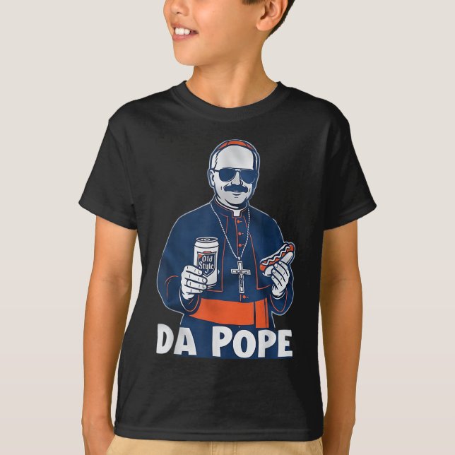 Chicago Da Pope Funny Spaß Katholisch T-Shirt (Vorderseite)