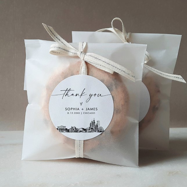 Chicago Dankeschön Ihnen für 3" (Blatt von 6) Runder Aufkleber (Von Creator hochgeladen)