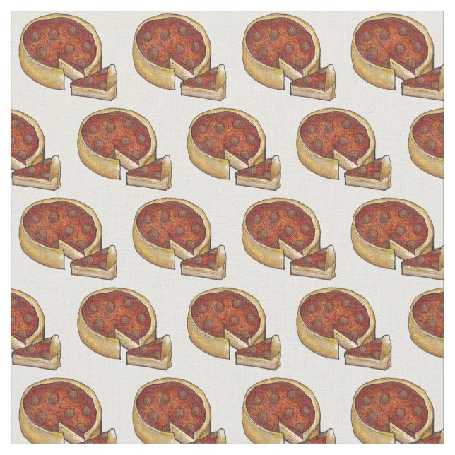 Chicago Deep Dish Pepperoni Pizza Slice Feinschmec Stoff (Nahaufnahme)