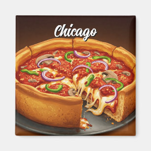 Chicago Deep Dish Pizza Magnet