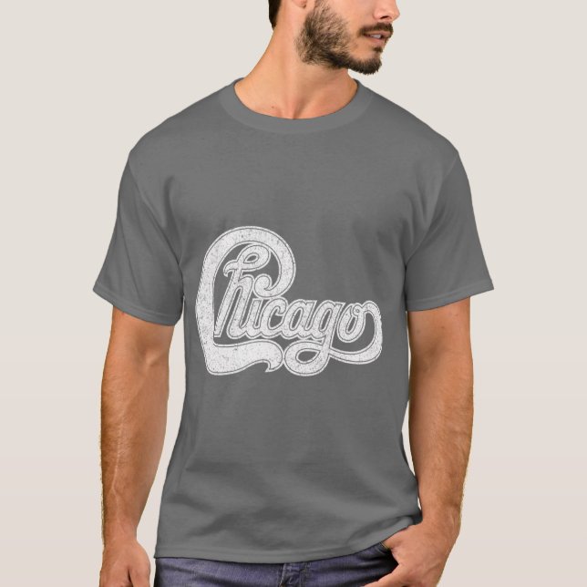 Chicago--Distressed-Stil T-Shirt (Vorderseite)